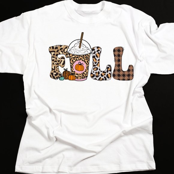 FALL Cup HTV Iron on Ready to Press Transfer Sheet Applique-SHIRT NOT INCLUDED - Picture 2 of 6